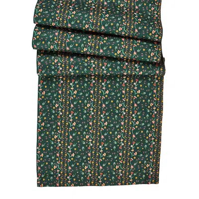 Juliska Klara Table Runner, Evergreen, 18 X 90 In Green