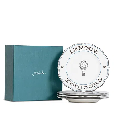 Juliska L'amour Toujours Dessert Plates, Set Of 4 In White