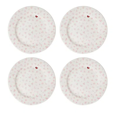 Juliska Love You More Dessert/salad Plates, Set Of 4 In Pink