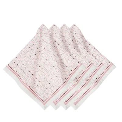 Juliska Love You More Napkins, Set Of 4 In Pink