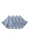 Juliska Mademoiselle White Napkins, Set Of 4 In Chambray