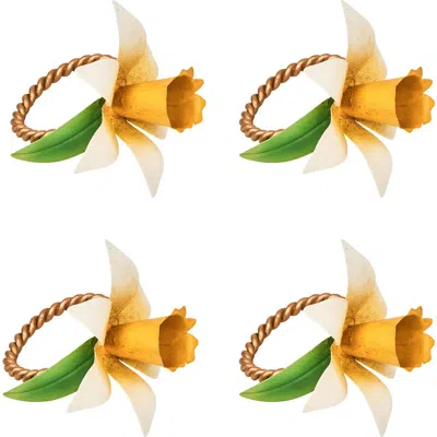 Juliska Meadow Set Of 4 Napkin Rings In Yellow