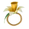 Juliska Meadow Set Of 4 Napkin Rings In Daffodil