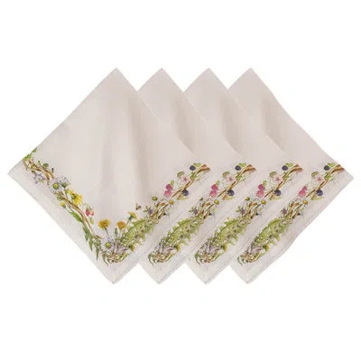 Juliska Meadow Walk Linen Napkin - Multi In White;green