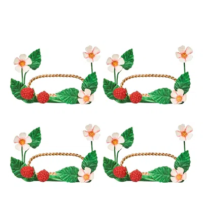 JULISKA MEADOW WALK RASPBERRIES PLACE CARD HOLDERS, SET OF 4