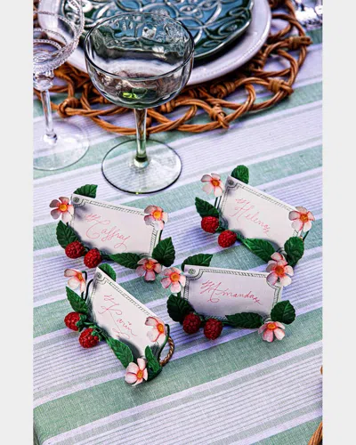 JULISKA MEADOW WALK RASPBERRIES PLACE CARD HOLDERS, SET OF 4