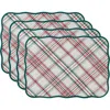 Juliska Merry Tartan Placemats, Set Of 4 In Mulberry/brown