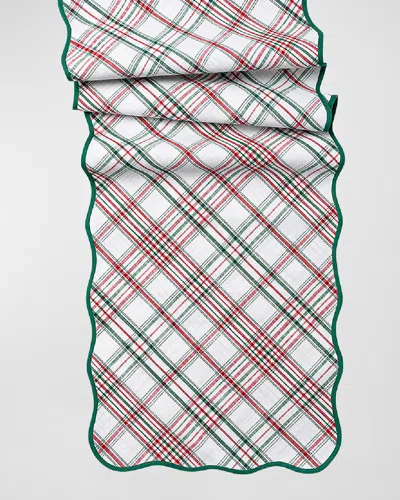 Juliska Merry Tartan Table Runner, 18" X 90" In Redgreen