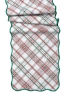 Juliska Merry Tartan Table Runner, 18" X 90" In White/mulberry