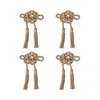 Juliska Mystic Knot Set Of 4 Napkin Rings In Brown