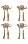 Juliska Mystic Knot Set Of 4 Napkin Rings In Brown