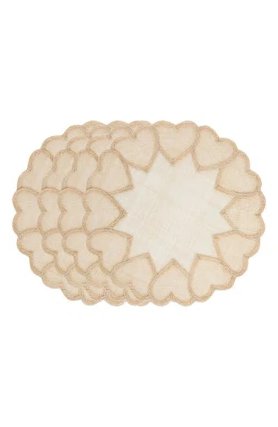 Juliska Natural Heart Set Of 4 Placemats In Neutral