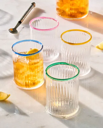 Juliska Nell Assorted Double Old Fashioned Glasses, Set Of 4 In Multi