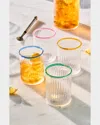 Juliska Nell Set Of 4 Double Old Fashion Glasses In Multi
