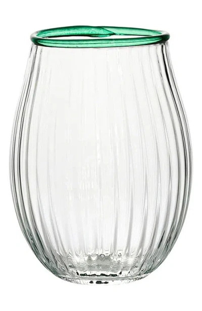 Juliska Nell Stemless Wine Glass In Green