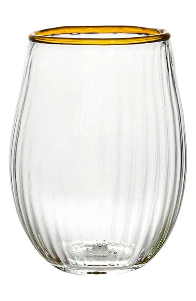 Juliska Nell Stemless Wine Glass In Yellow