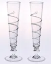 Juliska Pair Of Amalia Flutes In Transparent