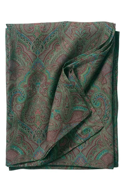Juliska Paisley Linen Tablecloth In Evergreen