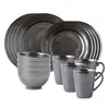 Juliska Pewter Stoneware 16-piece Dinnerware Set In Gray