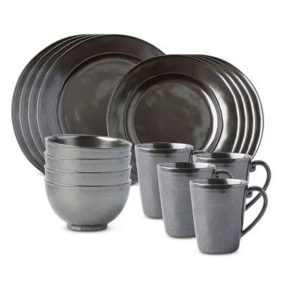Juliska Pewter Stoneware 16 Piece Place Setting In Gray
