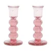 Juliska Provence Set Of 2 Candlesticks In Blush
