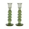 Juliska Provence 7 Candlestick, Set Of 2 In Green