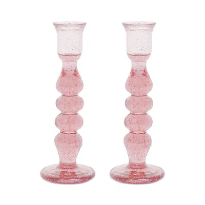 Juliska Provence 7 Candlestick, Set Of 2 In Blush