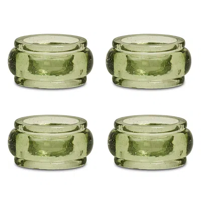 Juliska Provence Set Of 4 Napkin Rings In Green