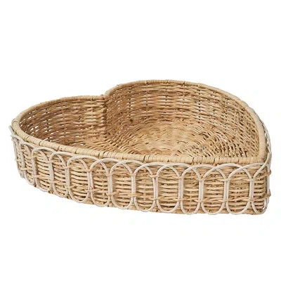 Juliska Provence Rattan 16" Heart Tray - Whitewash In Neutral