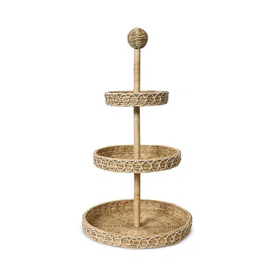 Juliska Provence Rattan 3 Tier Shelving Unit, Whitewash In Brown