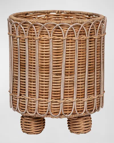 Juliska Provence Rattan Round Planter In Brown