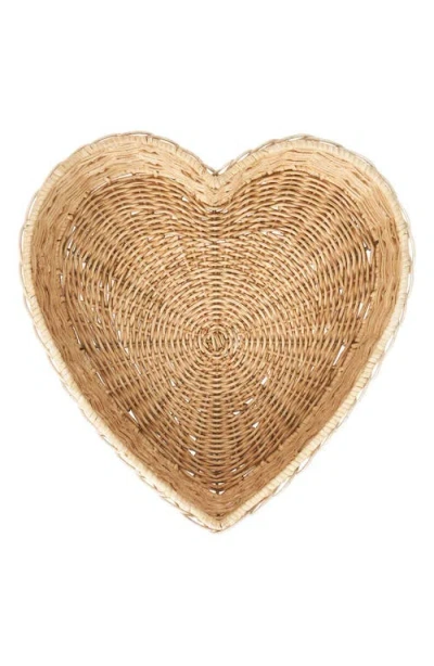 Juliska Provence Rattan Heart Tray In Whitewash