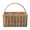 Juliska Provence Rattan Silverware Caddy - Whitewash In Rattan/whitewash Trim