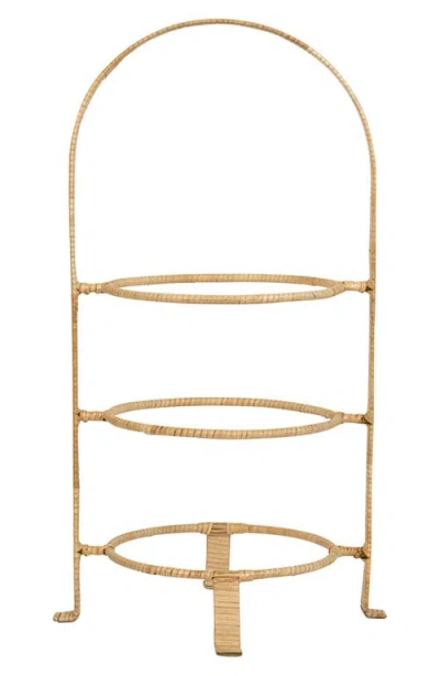 Juliska Provence Rattan Three-tier Server In Natural/whitewash