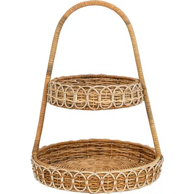 Juliska Provence Rattan Two-tier Server In Natural/whitewash