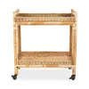 Juliska Provence Rattan Whitewash Bar Cart In Brown