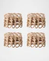 Juliska Provence Rattan Whitewash Napkin Rings, Set Of 4 In Natural/whitewash
