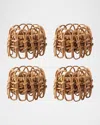 Juliska Provence Rattan Whitewash Napkin Rings, Set Of 4 In Natural