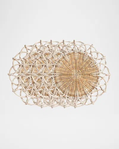 Juliska Provence Rattan Whitewash Placemats, Set Of 4