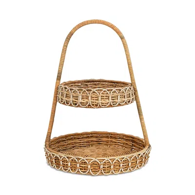 Juliska Provence Rattan Two-tier Basket In Natural