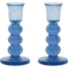 Juliska Provence Set Of 2 Candlesticks In Chambray