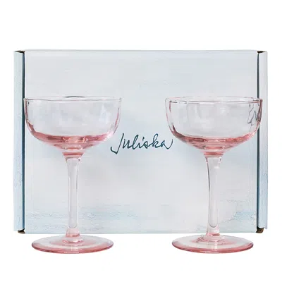 Juliska Puro Cocktail Coupe Glasses, Set Of 2 In Blush