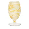 Juliska Puro Marbled Goblet In Yellow