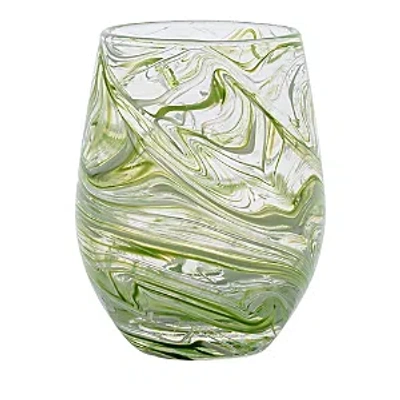 Juliska Puro Marbled Stemless Wine Glass In Green