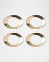 Juliska Puro Napkin Rings, Set Of 4 In Gold
