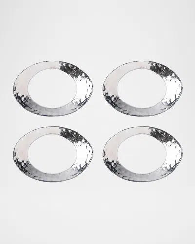 Juliska Puro Napkin Rings, Set Of 4 In Silver