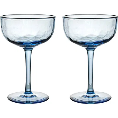 Juliska Puro Set Of 2 Cocktail Coupé Glasses In Blue