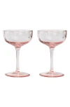Juliska Puro Cocktail Coupe Glasses, Set Of 2 In Blush