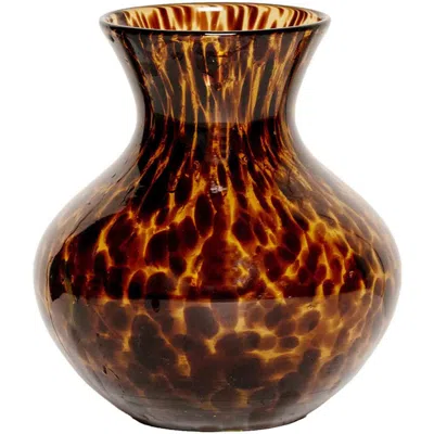 JULISKA JULISKA PURO 6-INCH TORTOISESHELL PATTERN GLASS VASE