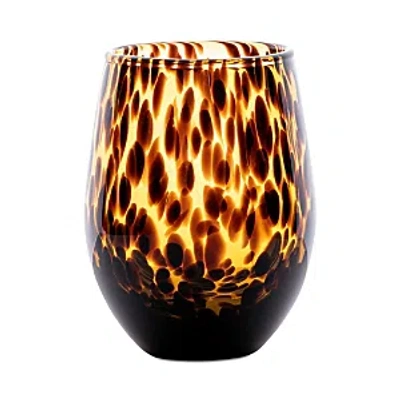 Juliska Puro Tortoiseshell 15 Oz. Stemless Wine Glass In Espresso